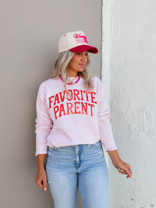 Favorite Parent Crewneck-Pink