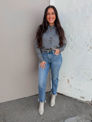 Val High Rise Crop Straight Leg Denim