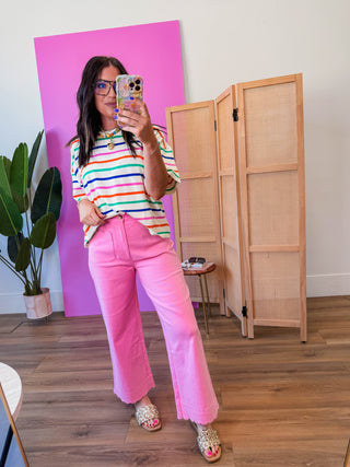 Color Current Striped Knit Top