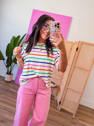 Color Current Striped Knit Top