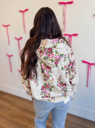 Elevated Essential Hoodie-Ivory Floral