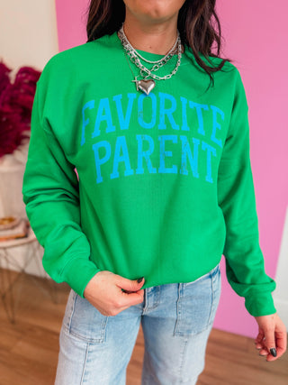 Favorite Parent Crewneck-Green
