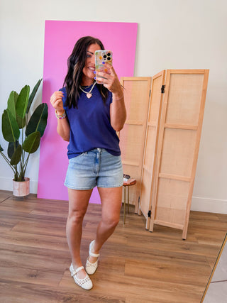 On Repeat Tee-Navy