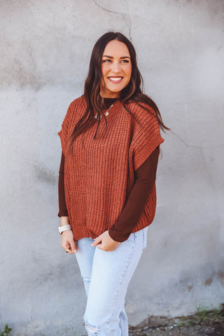 Keely Sweater Top-Rust