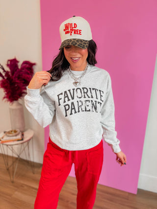Favorite Parent Crewneck-Ash Grey