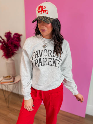 Favorite Parent Crewneck-Ash Grey