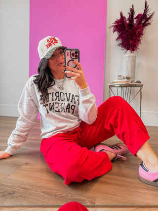 Favorite Parent Crewneck-Ash Grey