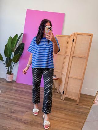 Monroe Polka Dot Straight Leg Denim