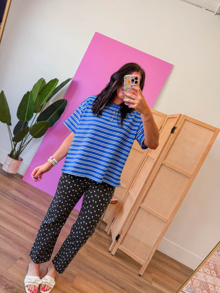 Monroe Polka Dot Straight Leg Denim