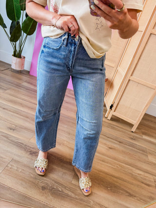 Tate High Rise Barrel Denim