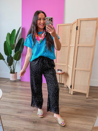 Lace & Luxe Polka Dot Pants