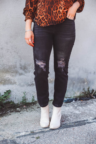 Cara High Rise Straight Leg Denim