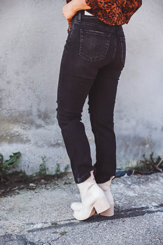 Cara High Rise Straight Leg Denim