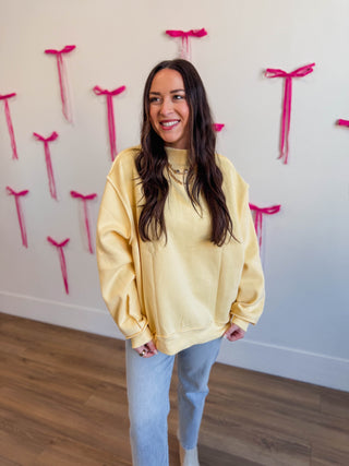 Winnie Mock Neck Sweatshirt-Yellow