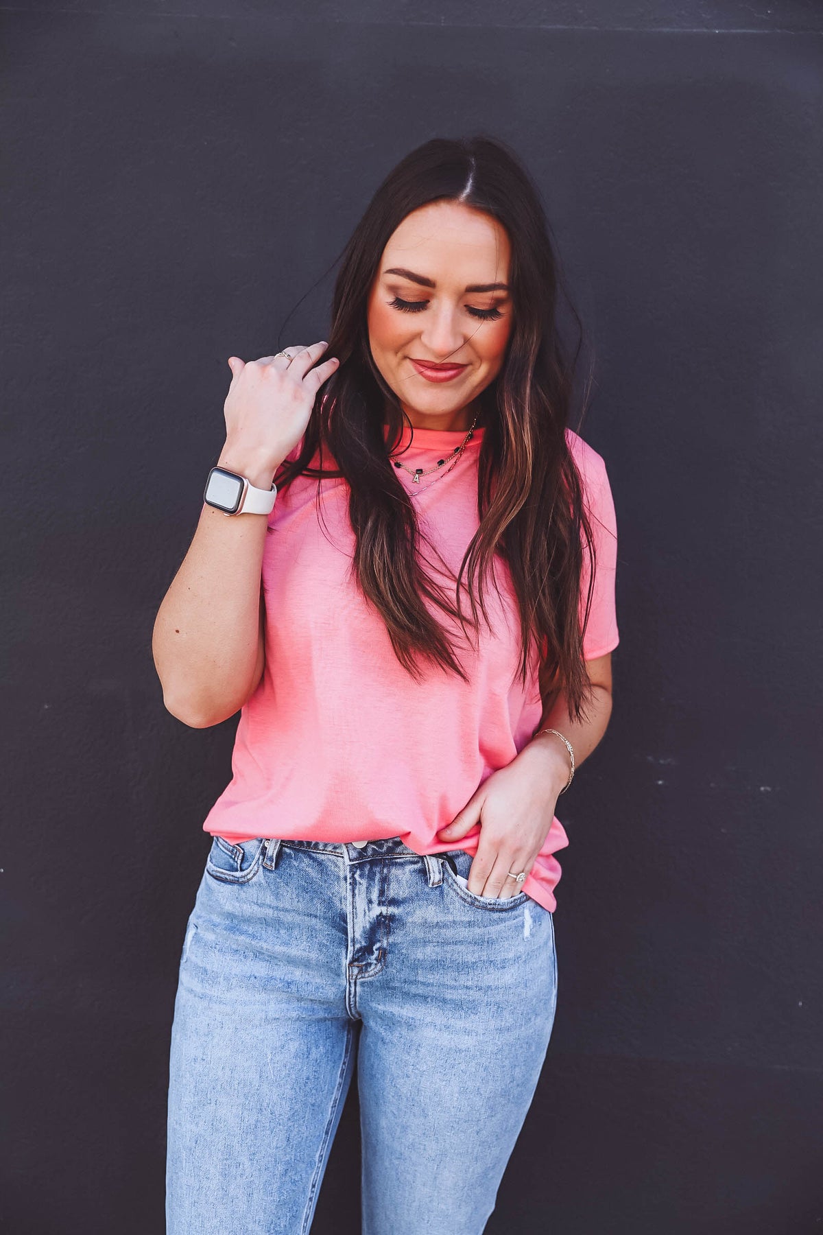 Everyday Basic Tee-Coral