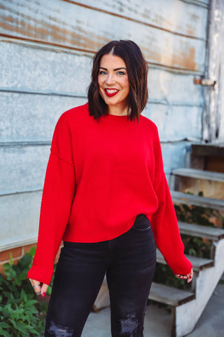 Tessa Sweater-Red