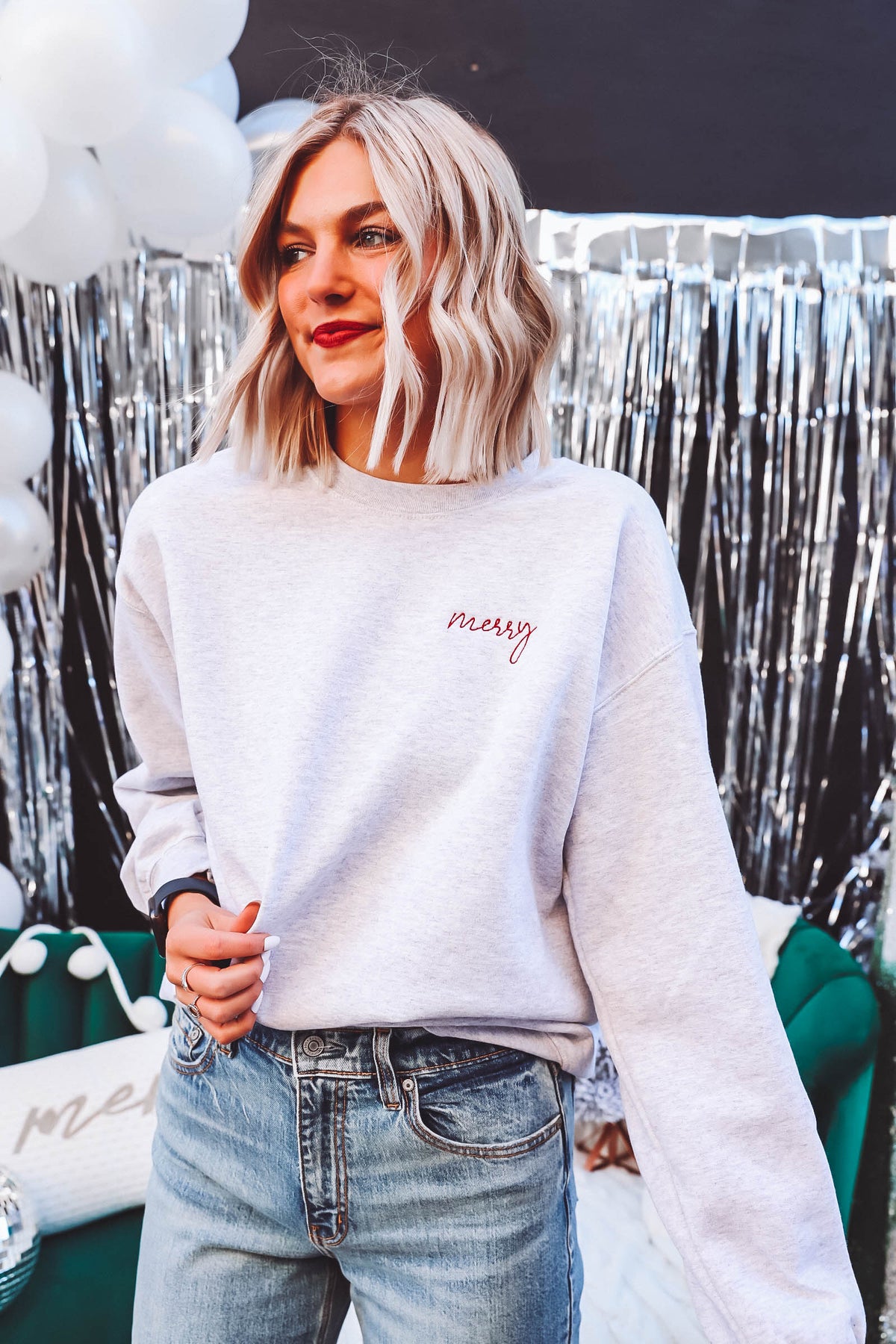 Merry Embroidered Crewneck
