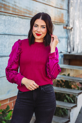 Jenna Knit Top-Magenta