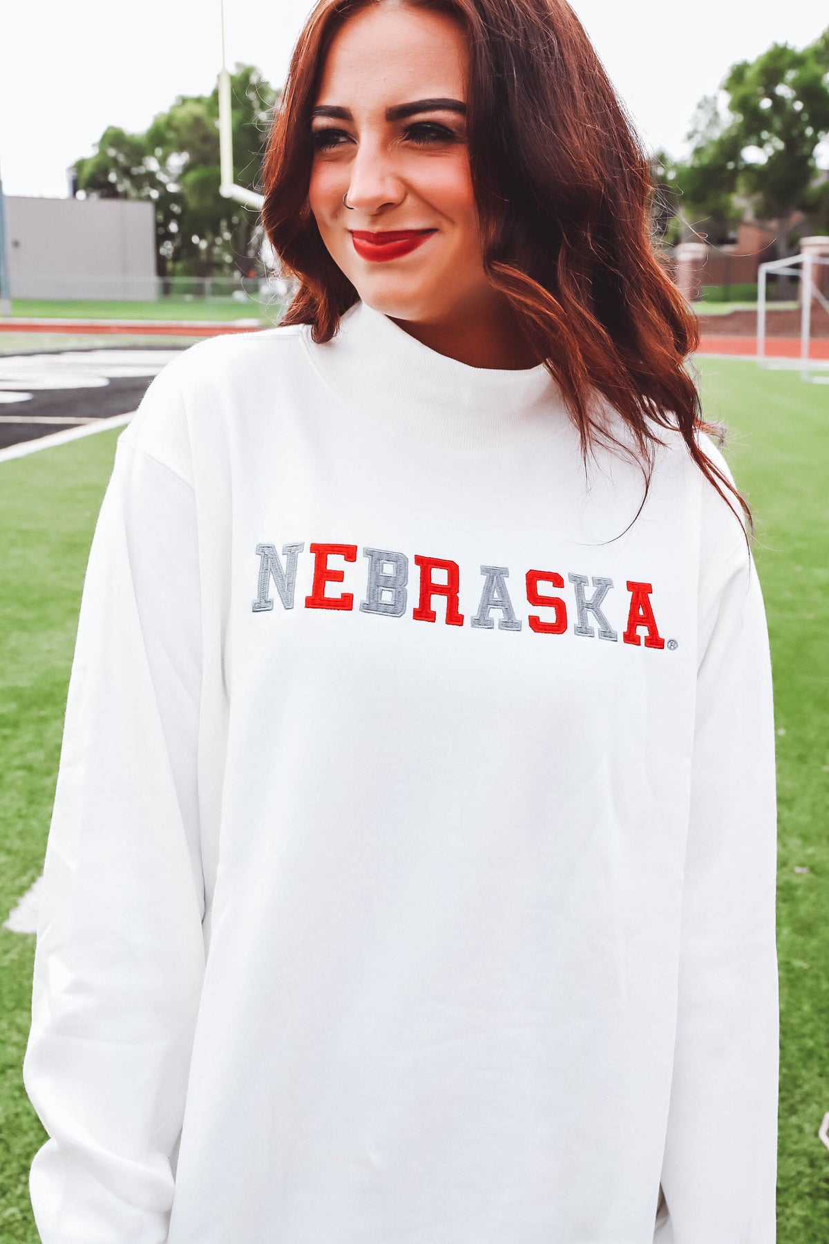 Nebraska Oversized Mock Neck Sweatshirt