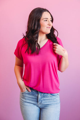 Michaela Top-Hot Pink