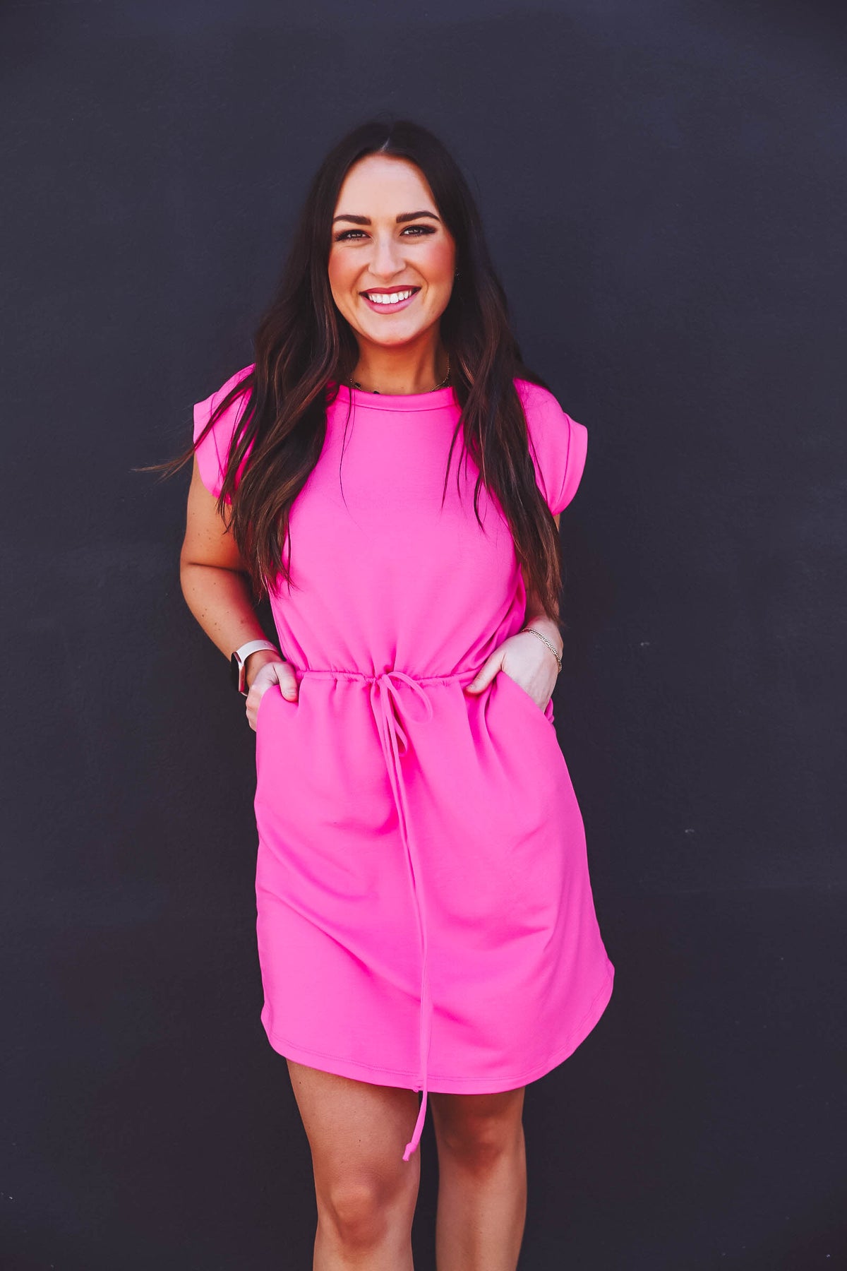 Miranda Mini Dress-Hot Pink