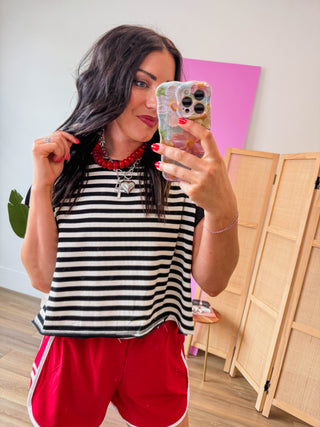 In Motion Open Back Tee-Black