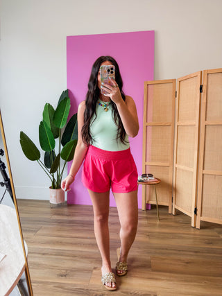 Easy Breezy Shorts-Flamingo Pink