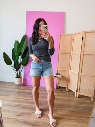 Marlie High Rise Denim Shorts