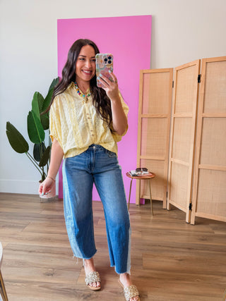 Grace Lace Top-Lemon