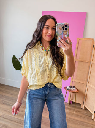 Grace Lace Top-Lemon