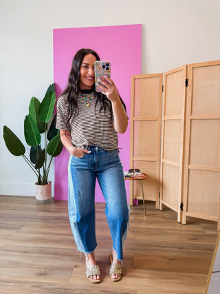 Briar High Rise Two Tone Barrel Denim