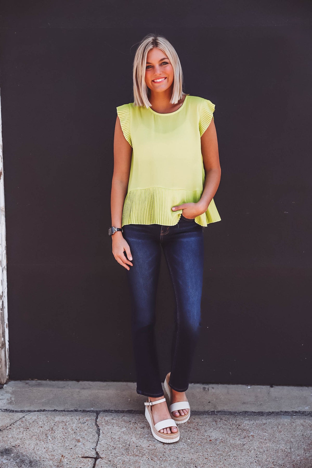 Heather Top-Lime