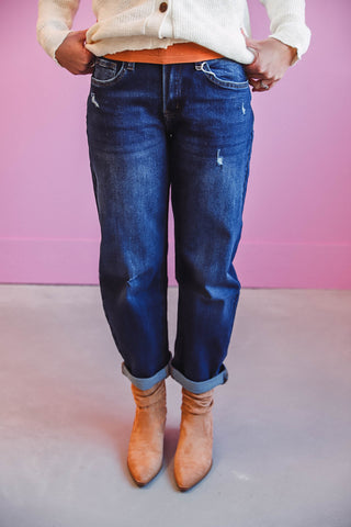 Calvin Mid Rise Barrel Denim