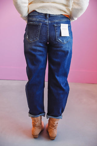 Calvin Mid Rise Barrel Denim