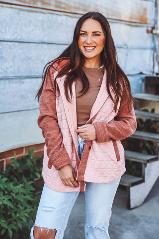 Teresa Quilted Jacket-Blush