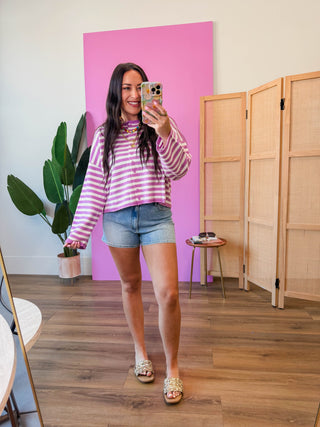 Violet Striped Cardigan