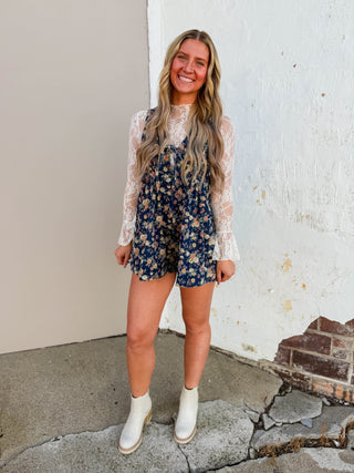 Celeste Floral Denim Romper