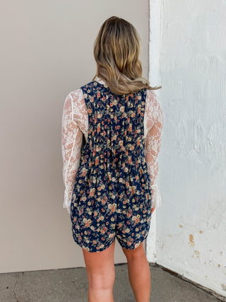 Celeste Floral Denim Romper