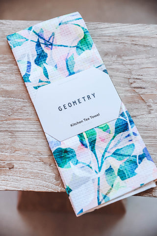 Painted Foliage Tea Towel-Geometry