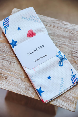 Freedom Tea Towel-Geometry