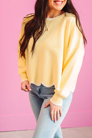 Remi Sweater-Yellow/Off White