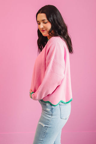 Remi Sweater-Pink/Green