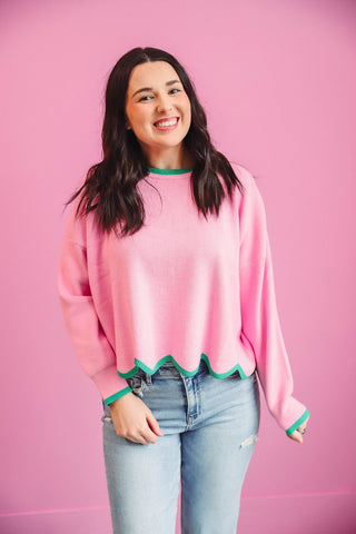 Remi Sweater-Pink/Green