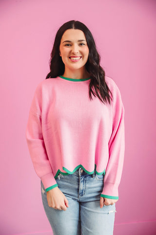 Remi Sweater-Pink/Green