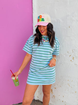 Just For Fun Tee-Baby Blue/Hunter Green