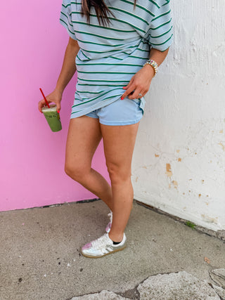 Just For Fun Skort-Sky Blue/Hunter Green