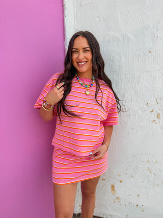 Just For Fun Tee-Pink/Orange