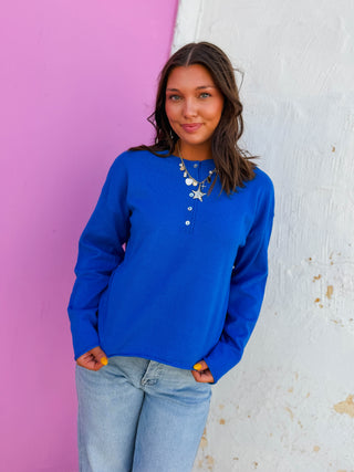 Erica Henley Sweater-Coastal