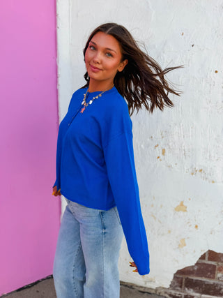 Erica Henley Sweater-Coastal