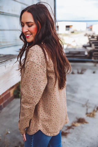 Kami Denim Floral Jacket-Mocha